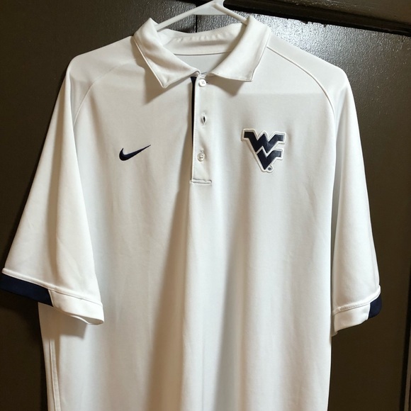 Nike Dri Fit Performance Wvu Polo White 